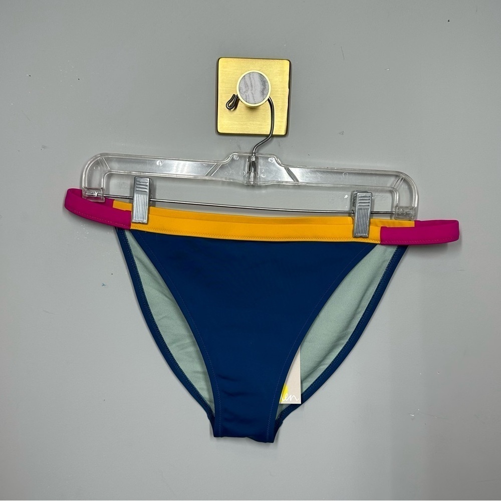 Boden Tanga Bikini Bottoms Blue Yellow Pink